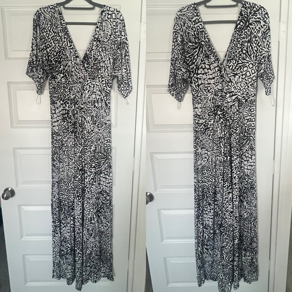 Lilly Pulitzer Parigi Maxi Dress Onyx Home Slice Black White